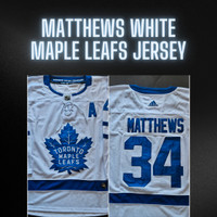 Auston Matthews White Maple Leafs Jersey Large