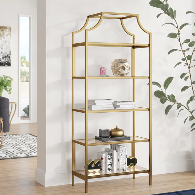 Luxury Designer GOLD BOOKCASE DISPLAY CABINET 5 glass shelves in Bookcases & Shelving Units in City of Toronto - Image 10