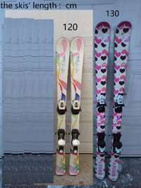 2 (  120, 130 cm) Alpine Skis /Skis Alpin :