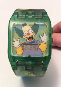 VINTAGE Krusty the Clown Talking Watch - New in Box