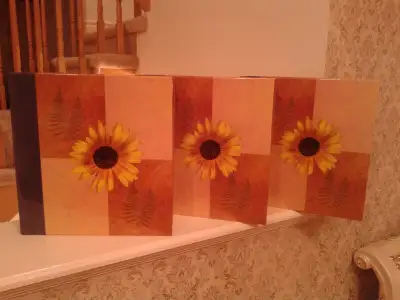 A Set of 3 Sunflower Style Photo Albums,New,Elegant,Size 13"*13", View more