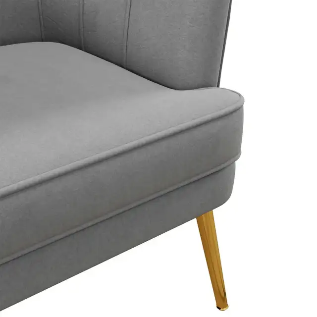 Fabric Armchair, Modern Accent Chair with Gold Metal Legs for Li in Chairs & Recliners in Markham / York Region - Image 11