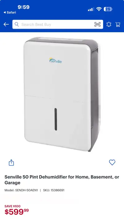 Senville 50 Pint Dehumidifier SENDH-50AEN1, View more