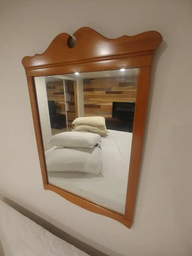 Beautiful Antique Solid Wood Hanging Wall Mirror in Home Décor & Accents in St. Catharines - Image 3
