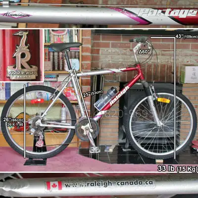 Raleigh Canada Portage mountain bike aluminum frame LARGE vélo, View more