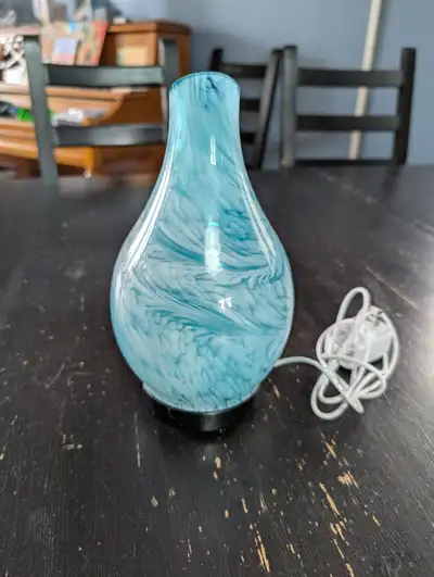 Blue Blown Glass Ultra Sonic Diffuser - Excellent, Like NEW Cond, View more
