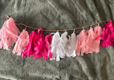Pink tassel garland , View more