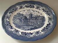 Vintage Blue & White Oval Platter by Ravensdale Pottery LTD