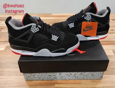 Jordan 4 Breds Sizes: 6y-12Men Pickup, Delivery, Shipping available.
