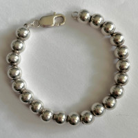 Vintage MCM Minimalist Sterling Silver Bracelet f. Baubles, 7"
