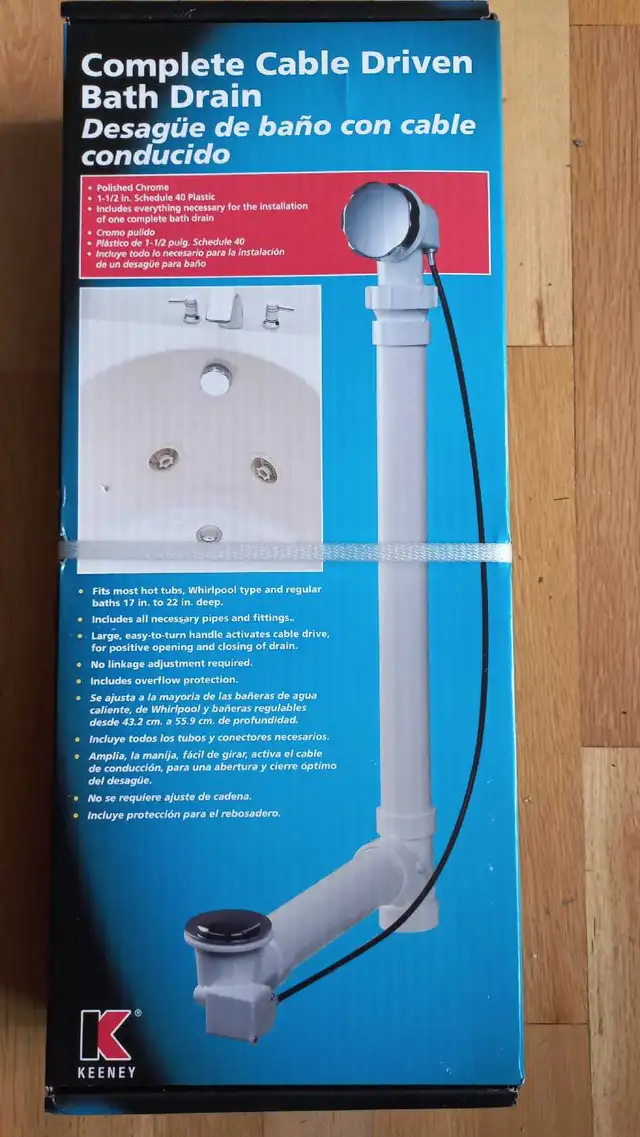 Keeney PVC Cable Driven Bathub Drqin Kit - New in Plumbing, Sinks, Toilets & Showers in Longueuil / South Shore - Image 2