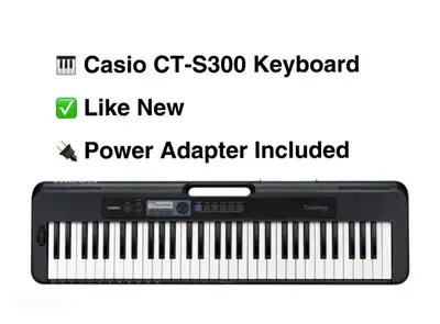 Casio CT-S300 Electronic Keyboard • Excellent condition – barely used • 61 full-size, touch-sensitiv...