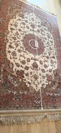 Rug made in Iran from wool and silk by machine