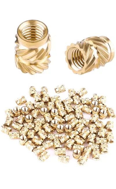 New AIEX 100pcs 3D Printing Brass Nuts, M3 Threaded Insert Knurled Brass Nuts Female Thread Knurled...