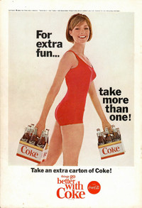 Vintage 1965 Coca-Cola Advertisement Swimsuit