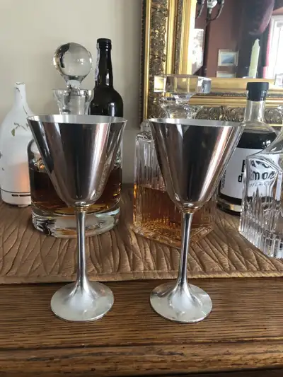 Wine goblets - two pewter wine goblets purchase at Birks. Brand New. Great gift or for bride and gro...