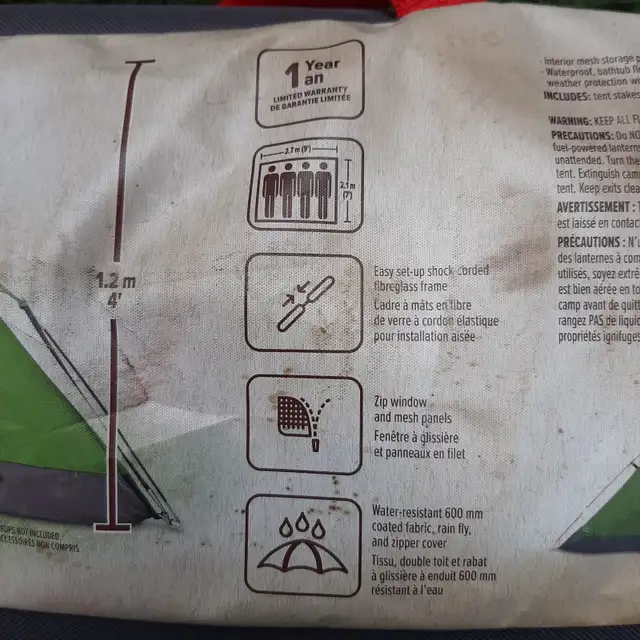 OUTBOUND 3-SEASON 4-PERSON CAMPING DOME TENT W-RAIN FLY & CARRY in Fishing, Camping & Outdoors in Sarnia - Image 4