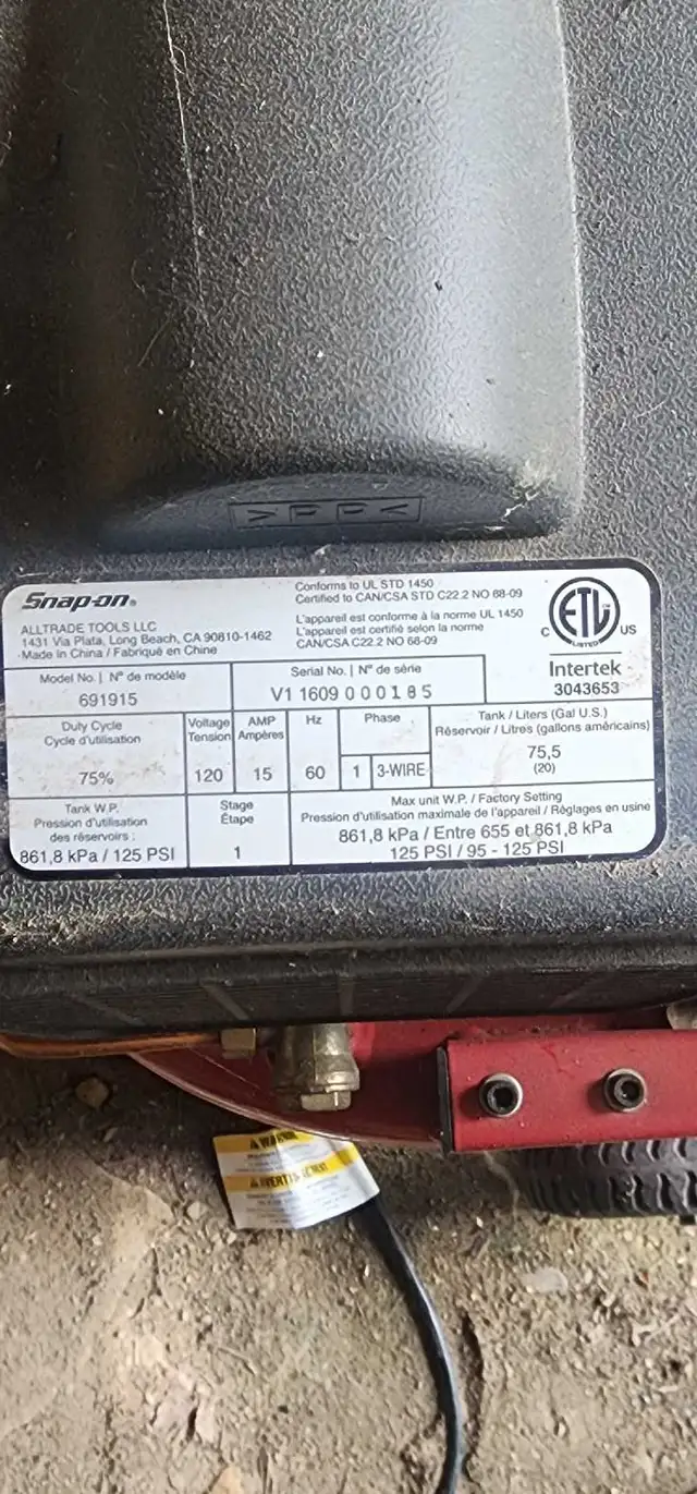 Snap On Compressor64523622479105121