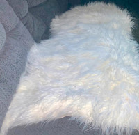 Silhouette Home White Furry Area Rug