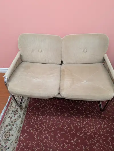 Vintage Corduroy Sofa and Armchair Set, View more