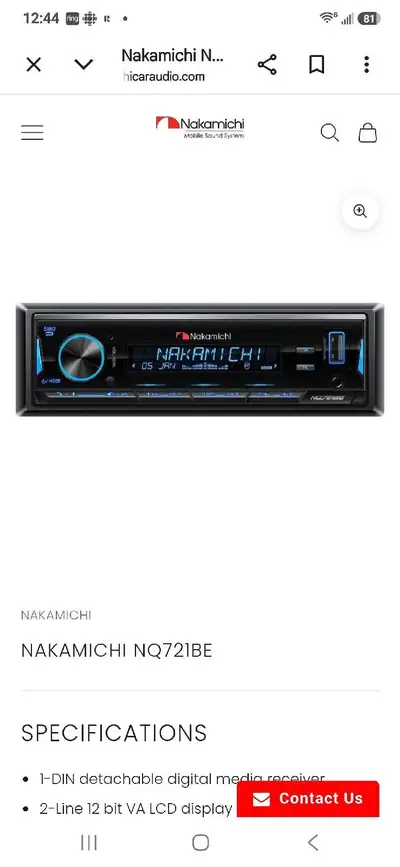 NAKAMICHI NQ721BE DIGITAL MEDIA RECEIVER - CAR STEREO, View more