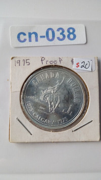 1975 Silver Canadian Dollar Calgary Alberta Canada Centennial