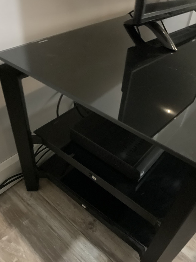 44” black tempered glass, Entertainment Stand in TV Tables & Entertainment Units in Kitchener / Waterloo - Image 3