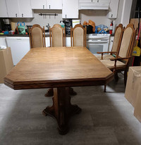 Solid wood table with 6 chairs
