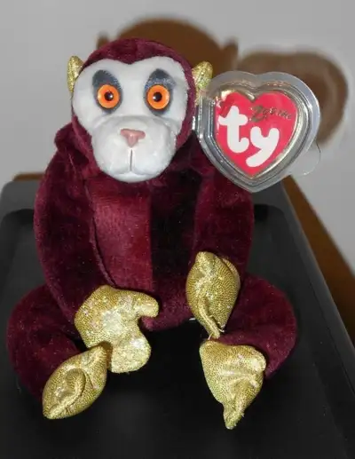 Ty Zodiac Monkey with ID Tag protector, View more
