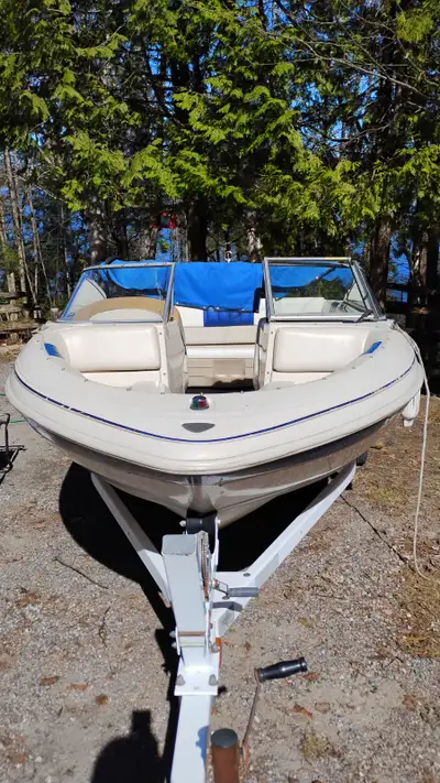 Blue and White on an EZLO trailer. Marine grade HD waterproof cover
