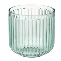 Plante  - Cache pot (2) ou vase en verre transparent turquoise