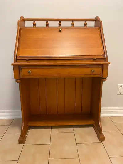 Wooden Desk with Drop Down Work Surface, View more