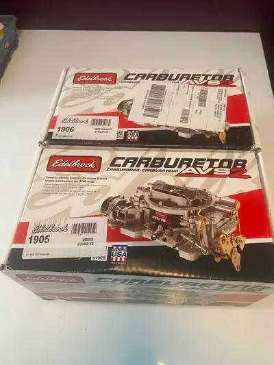 Edelbrock 1905 AVS2, 650cfm, manual choke $475 and Edelbrock 1906 AVS2, 650cfm, electric choke $525...