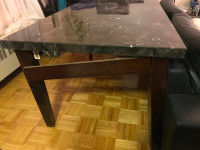 Marble Table/ BBQ/Cooler/Chairs/Coleman/Hose/Saw/Shovel/Shelf