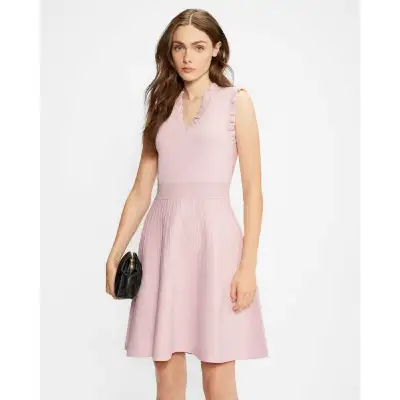 Selling a stylish Ted Baker dress, perfect for any occasion! This pink, sleeveless dress features a...