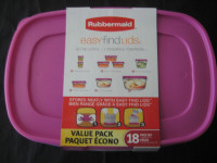 Rubbermaid Easy Find Lid Food Storage Set, 18 Piece - Brand New