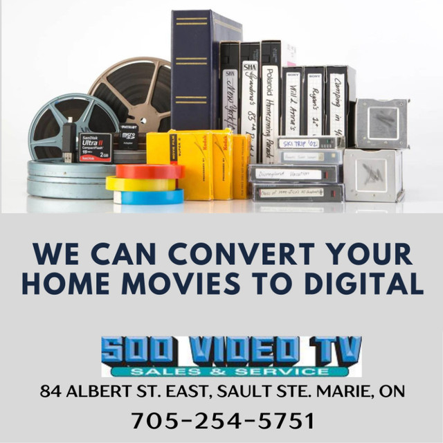 Home movie conversion to digital in Cameras & Camcorders in Sault Ste. Marie