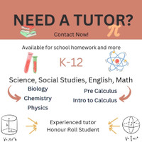 Private Tutor: Math, Physics, Chemistry, Biology, English
