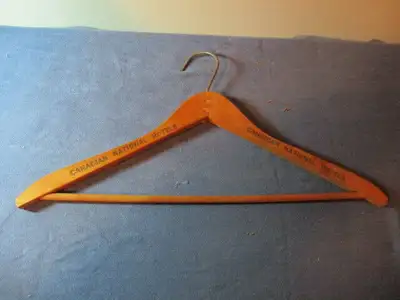 VINTAGE WOODEN COAT HANGER-CANADIAN NATIONAL HOTELS-RAILWAY, View more