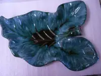 Vintage Blue Mountain Pottery Leaf Shaped Dish