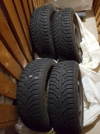 Winter tires 195/65R15 on rims (set of 4)
