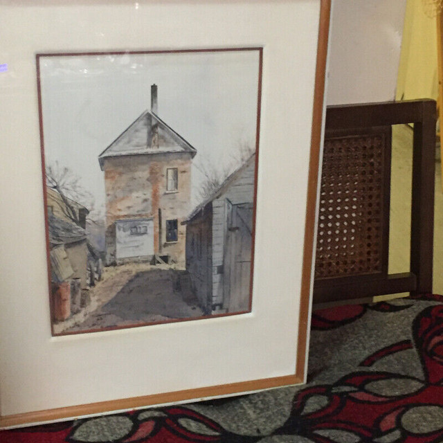 Framed Watercolour House with Driveway Signed Armand Paquette in Arts & Collectibles in Vancouver