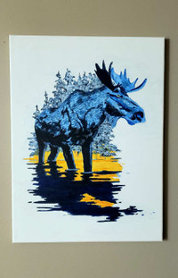 Original Native art abstract moose