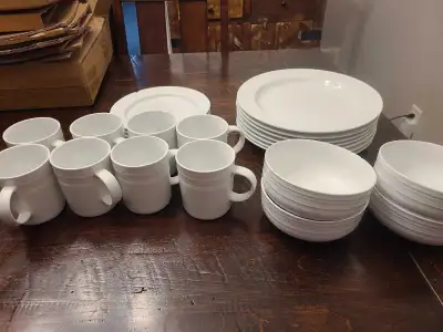 White dishes 24 piece set, View more