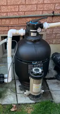 Pool filter filled with sand