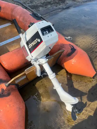 Selling my Dynous inflatable boat/dinghy and Johnson 2.3 HP outboard motor. Will to sell both togeth...