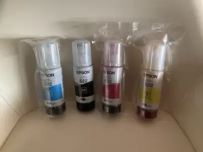 Cartouches d'encre neuve pour imprimante Epson ET-2720 ,numéro 522. (jaune, magenta, noir et cyan) 5...
