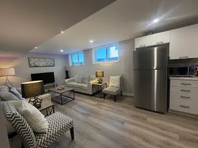Beautiful basement apartment for rent. 2 bedrooms & 1.5 bath and office. Spacious and bright living...