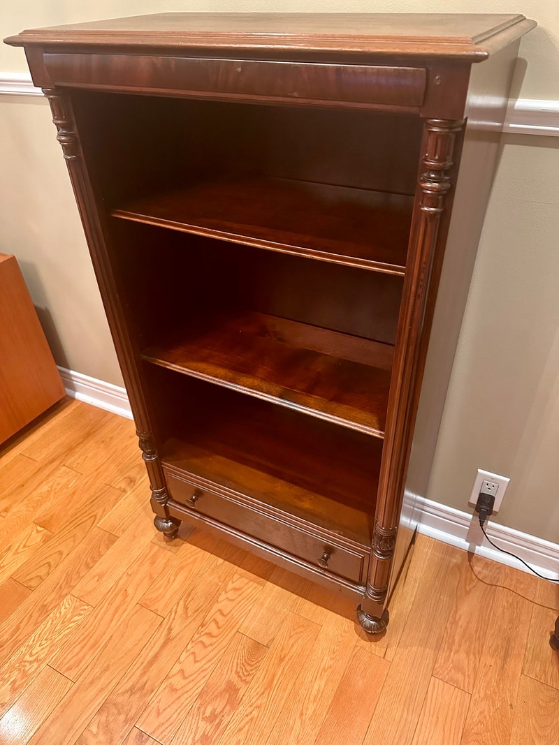 Antique Bookcase w/ Drawer Art Deco Beauty Bookcases & Shelving