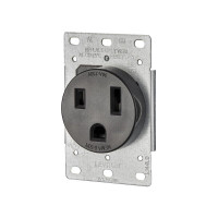 PRISE AFFLAURENTE 2 POLE 3 FIL A TERRE 50A 250V NOIR 3804